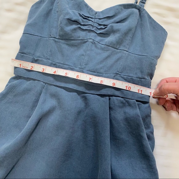 Aritzia Wilfred Converible Smocked Mini Dress Blue size 2 - Picture 16 of 16